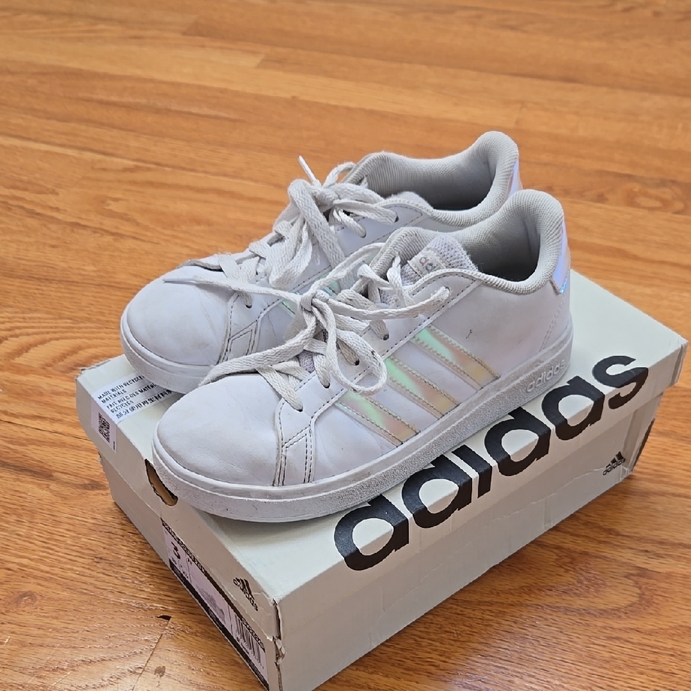 Adidas Kids White Sneakers